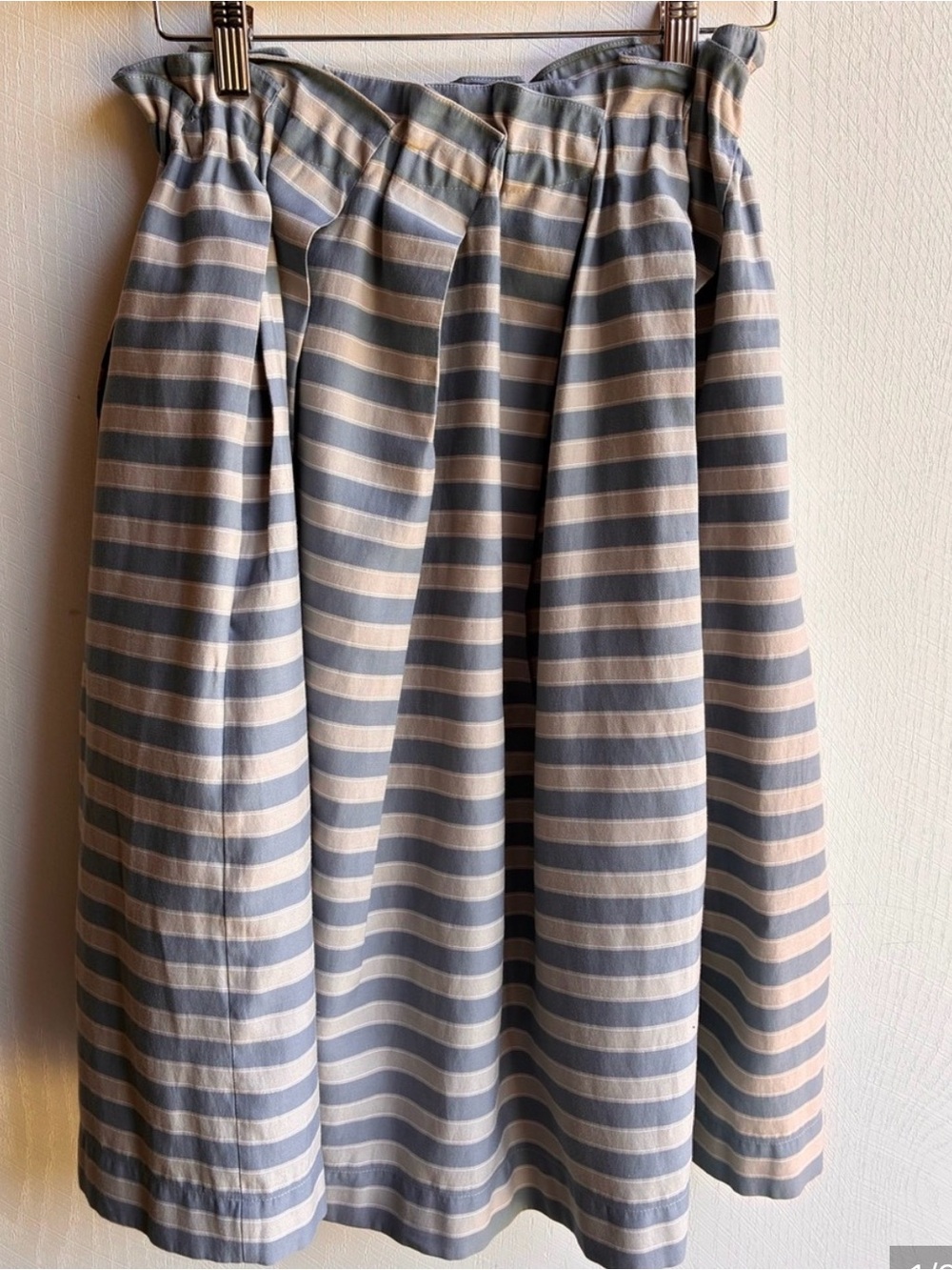 Jil Sander Size 38/ 4 Blue Striped Midi Skirt